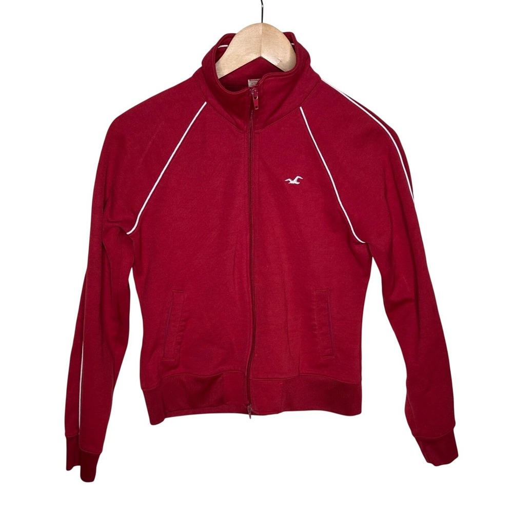 Hollister Co. Vintage Full Zip Track Jacket size Large Red/White